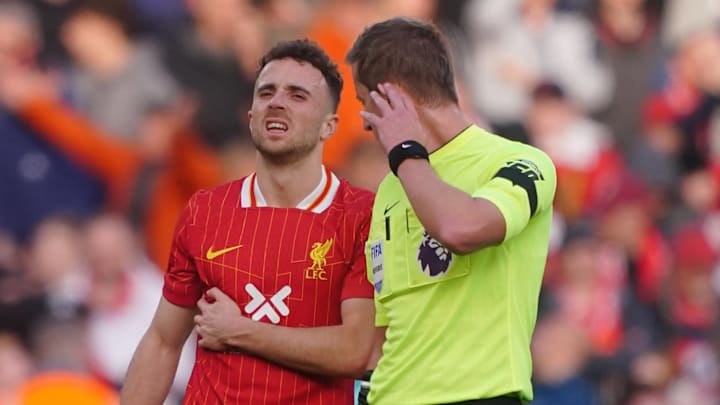 Liverpool's Diogo Jota suffered a rib injury against Chelsea.