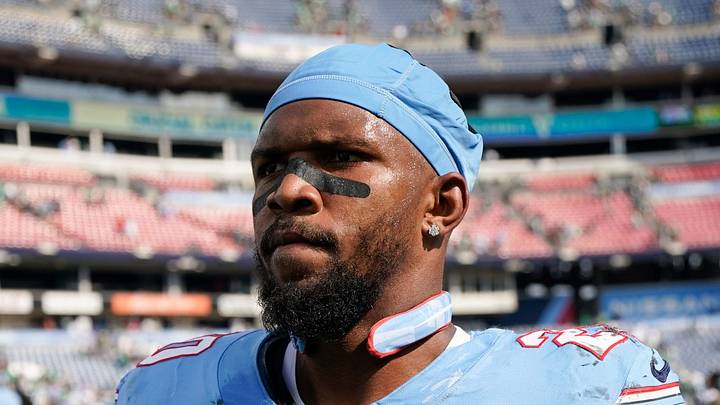 Tennessee Titans running back Tony Pollard exits the field after the loss against the Philadelphia Eagles