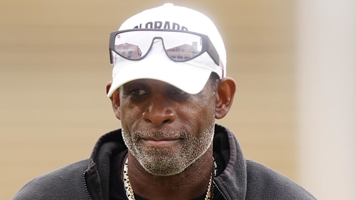 Oct 11, 2025; Boulder, Colorado, USA; Colorado Buffaloes head coach Deion Sanders before the game against the Iowa State Cyclones at Folsom Field. Mandatory Credit: Ron Chenoy-Imagn Images Oct 11, 2025; Boulder, Colorado, USA; Colorado Buffaloes head coach Deion Sanders before the game against the Iowa State Cyclones at Folsom Field. Mandatory Credit: Ron Chenoy-Imagn Images