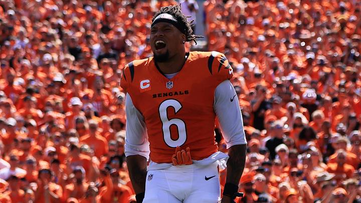 Sep 13, 2026; Cincinnati, Ohio, USA; Cincinnati Bengals safety Bryan Cook (6) runs onto the field before the game against the Tampa Bay Buccaneers at Paycor Stadium. Mandatory Credit: Katie Stratman-Imagn Images Sep 13, 2026; Cincinnati, Ohio, USA; Cincinnati Bengals safety Bryan Cook (6) runs onto the field before the game against the Tampa Bay Buccaneers at Paycor Stadium. Mandatory Credit: Katie Stratman-Imagn Images