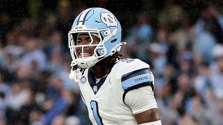 Aug 29, 2026; Dublin, Co. Dublin, IRL; North Carolina Tar Heels defensive back Greg Smith (1) and defensive back Kaleb Cost (2) celebrate stopping a drive by the TCU Horned Frogs in the second half at Aviva Stadium. Mandatory Credit: Laszlo Geczo-Imagn Images Aug 29, 2026; Dublin, Co. Dublin, IRL; North Carolina Tar Heels defensive back Greg Smith (1) and defensive back Kaleb Cost (2) celebrate stopping a drive by the TCU Horned Frogs in the second half at Aviva Stadium. Mandatory Credit: Laszlo Geczo-Imagn Images