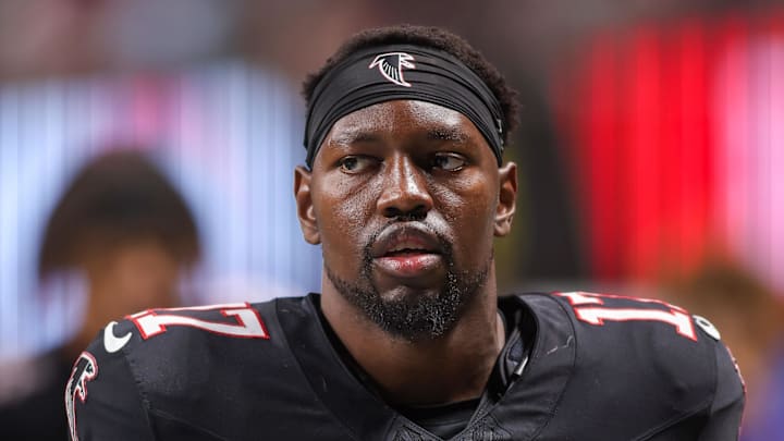 Atlanta Falcons linebacker Arnold Ebiketie 