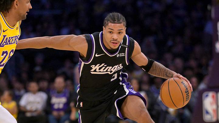 Oct 8, 2026; Los Angeles, California, USA; Los Angeles Lakers guard Matisse Thybulle (26) defends Sacramento Kings guard Darius Acuff Jr. (5) in the first half at Crypto.com Arena. Mandatory Credit: Jayne Kamin-Oncea-Imagn Images Oct 8, 2026; Los Angeles, California, USA; Los Angeles Lakers guard Matisse Thybulle (26) defends Sacramento Kings guard Darius Acuff Jr. (5) in the first half at Crypto.com Arena. Mandatory Credit: Jayne Kamin-Oncea-Imagn Images