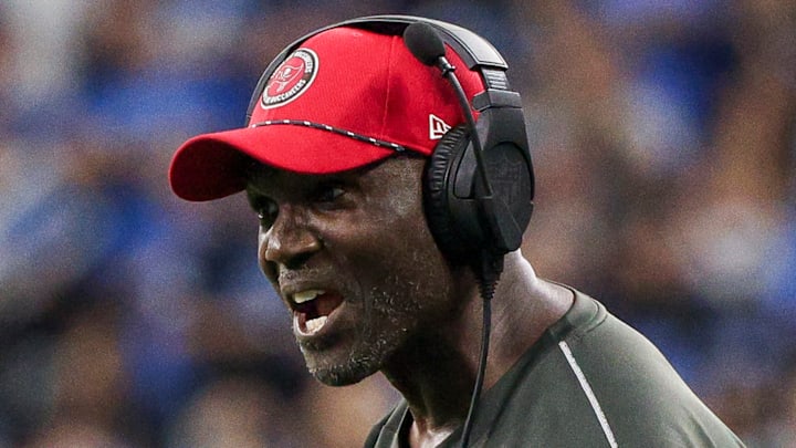 Tampa Bay Buccaneers head coach Todd Bowles went on a NSFW rant about players not caring after a 29-28 loss to the Falcons. Tampa Bay Buccaneers head coach Todd Bowles went on a NSFW rant about players not caring after a 29-28 loss to the Falcons.