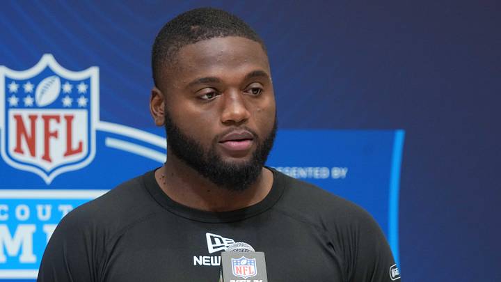 Feb 27, 2025; Indianapolis, IN, USA; Central Arkansas defensive lineman David Walker (DL72) during the 2025 NFL Scouting Combine at the Indiana Convention Center. Mandatory Credit: Kirby Lee-Imagn Images Feb 27, 2025; Indianapolis, IN, USA; Central Arkansas defensive lineman David Walker (DL72) during the 2025 NFL Scouting Combine at the Indiana Convention Center. Mandatory Credit: Kirby Lee-Imagn Images