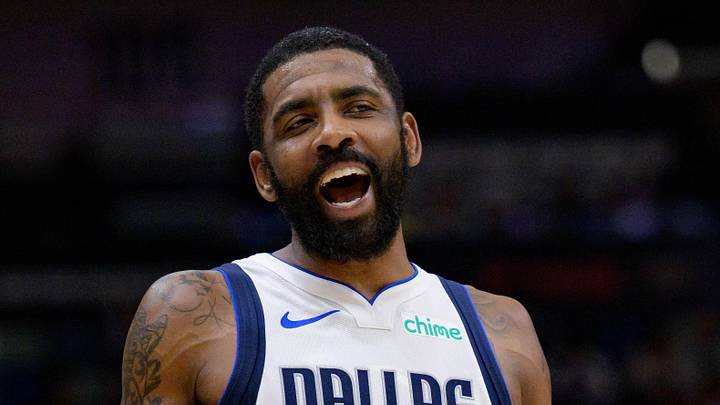 Dallas Mavericks guard Kyrie Irving (11) reacts to fan during the second half against the New Orleans Pelicans at Smoothie King Center on January 29, 2025. Dallas Mavericks guard Kyrie Irving (11) reacts to fan during the second half against the New Orleans Pelicans at Smoothie King Center on January 29, 2025.