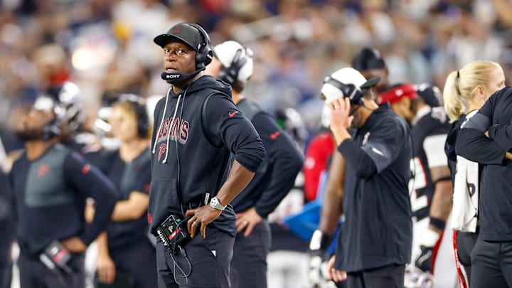 Atlanta Falcons head coach Raheem Morris Atlanta Falcons head coach Raheem Morris