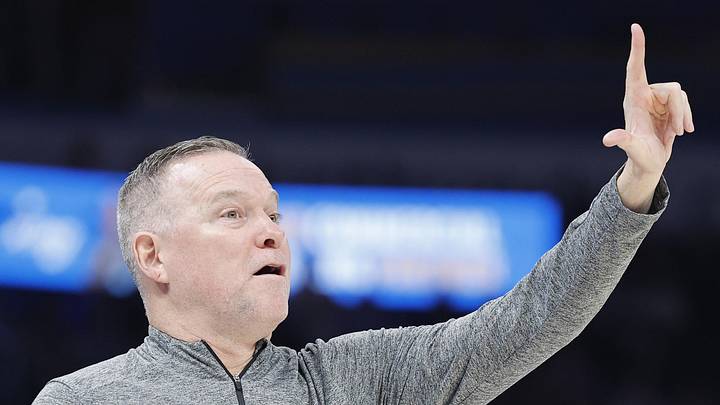 Mar 10, 2025; Oklahoma City, Oklahoma, USA; Denver Nuggets head coach Michael Malone gestures to his team during a play against the Oklahoma City Thunder during the second quarter at Paycom Center. Mandatory Credit: Alonzo Adams-Imagn Images Mar 10, 2025; Oklahoma City, Oklahoma, USA; Denver Nuggets head coach Michael Malone gestures to his team during a play against the Oklahoma City Thunder during the second quarter at Paycom Center. Mandatory Credit: Alonzo Adams-Imagn Images