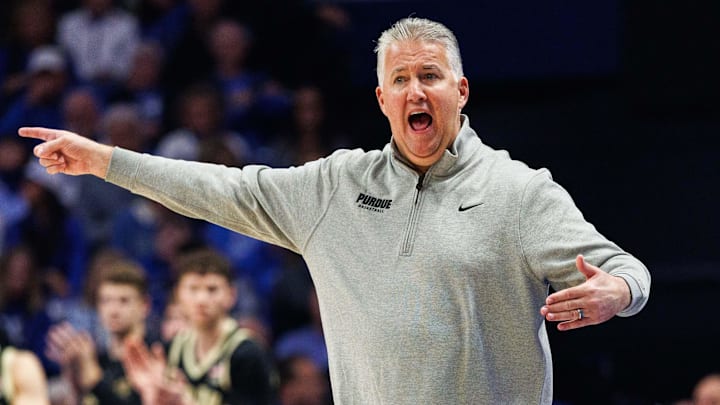 Purdue Boilermakers head coach Matt Painter yells to his players