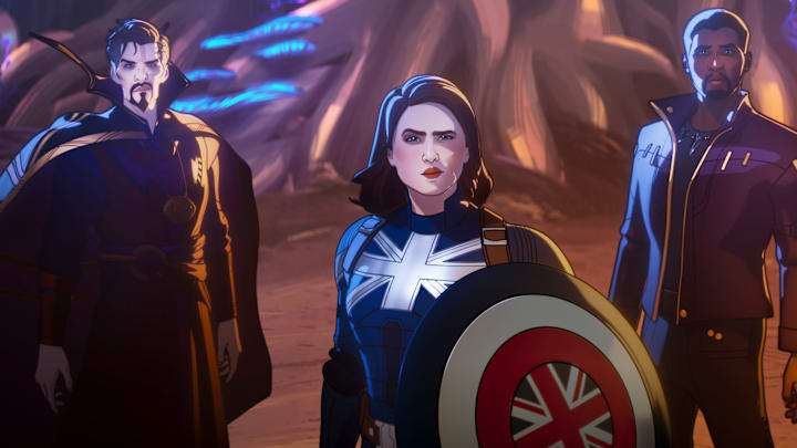 Doctor Strange Supreme, Captain Carter, and T’Challa in Marvel Studios' WHAT IF…? exclusively on