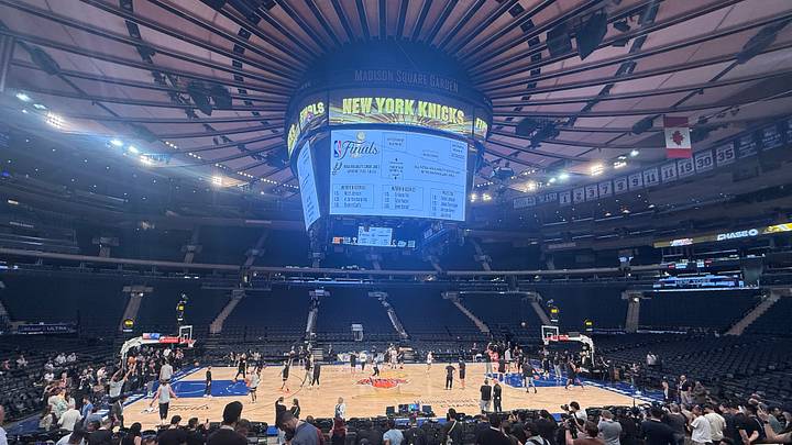 The San Antonio Spurs practice at Madison Square Garden ahead of Game 3 of the NBA Finals against the New York Knicks. The San Antonio Spurs practice at Madison Square Garden ahead of Game 3 of the NBA Finals against the New York Knicks.