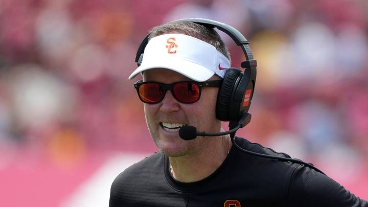 Aug 29, 2026; Los Angeles, California, USA; Southern California Trojans head coach Lincoln Riley reacts against the San Jose State Spartans in the first half at United Airlines Field at Los Angeles Memorial Coliseum. Aug 29, 2026; Los Angeles, California, USA; Southern California Trojans head coach Lincoln Riley reacts against the San Jose State Spartans in the first half at United Airlines Field at Los Angeles Memorial Coliseum.