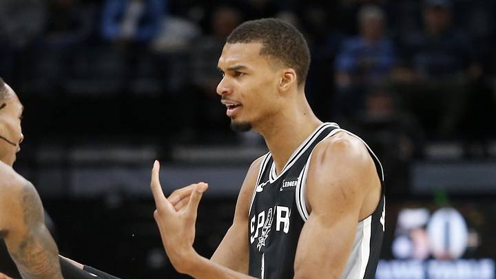 Mar 25, 2026; Memphis, Tennessee, USA; San Antonio Spurs forward Victor Wembanyama (1) and guard Devin Vassell (24) react during the third quarter against the Memphis Grizzlies at FedExForum. Mandatory Credit: Petre Thomas-Imagn Images Mar 25, 2026; Memphis, Tennessee, USA; San Antonio Spurs forward Victor Wembanyama (1) and guard Devin Vassell (24) react during the third quarter against the Memphis Grizzlies at FedExForum. Mandatory Credit: Petre Thomas-Imagn Images