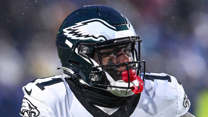 Dec 28, 2025; Orchard Park, New York, USA; Philadelphia Eagles wide receiver A.J. Brown (11) looks to receive a pass in the first quarter against the Buffalo Bills at Highmark Stadium. Mandatory Credit: Mark Konezny-Imagn Images Dec 28, 2025; Orchard Park, New York, USA; Philadelphia Eagles wide receiver A.J. Brown (11) looks to receive a pass in the first quarter against the Buffalo Bills at Highmark Stadium. Mandatory Credit: Mark Konezny-Imagn Images