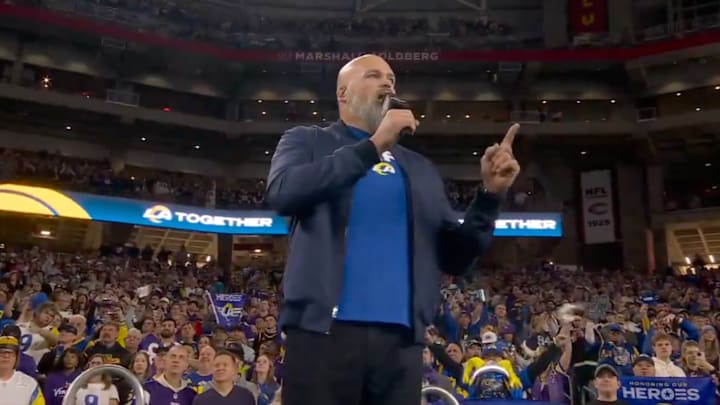 Whitworth gave a moving speech ahead of Rams vs. Vikings on Monday night.
