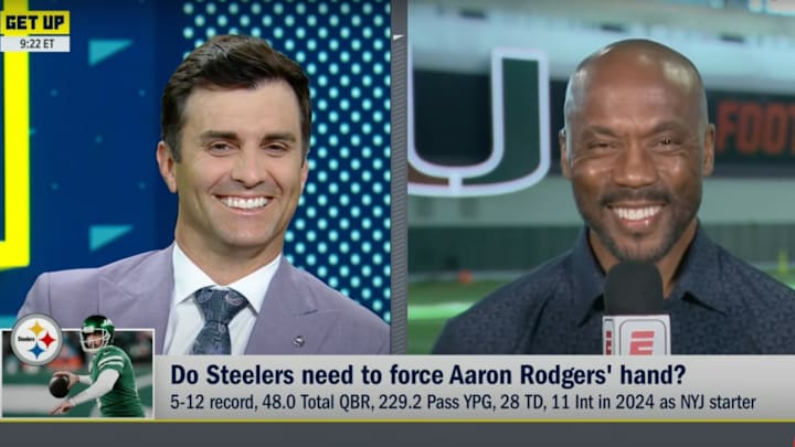 Jeff Darlington and Louis Riddick have a laugh on ‘Get Up.' Jeff Darlington and Louis Riddick have a laugh on ‘Get Up.'