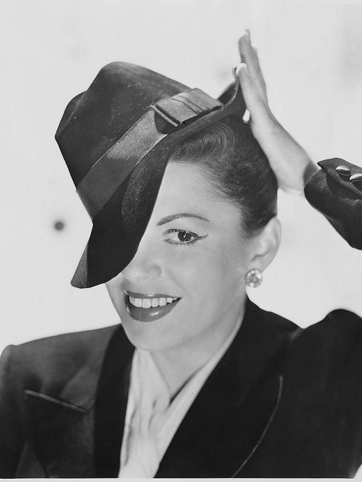 Actress Judy Garland Tipping Fedora Actress Judy Garland Tipping Fedora