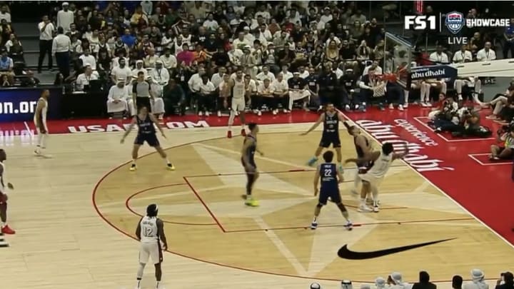 Joel Embiid and Team USA are battling Nikola Jokic and Serbia in an exhibition game Wednesday.