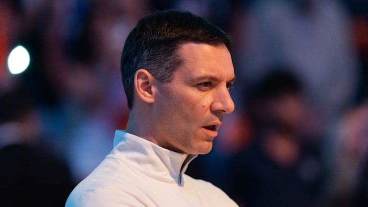 Apr 27, 2026; Phoenix, Arizona, USA; Oklahoma City Thunder head coach Mark Daigneault against the Phoenix Suns during game four of the first round of the 2026 NBA Playoffs at Mortgage Matchup Center. Mandatory Credit: Mark J. Rebilas-Imagn Images