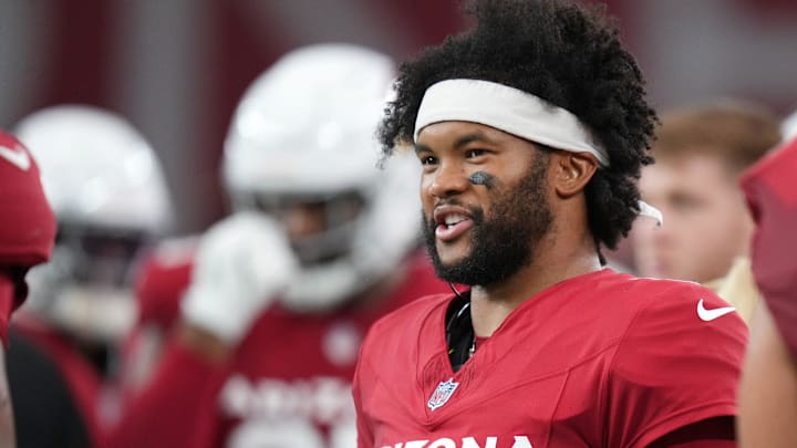 Arizona Cardinals quarterback Kyler Murray walks the sidelines as they play a preseason game against the Kansas City Chiefs at State Farm Stadium on Aug. 9, 2025. Arizona Cardinals quarterback Kyler Murray walks the sidelines as they play a preseason game against the Kansas City Chiefs at State Farm Stadium on Aug. 9, 2025.