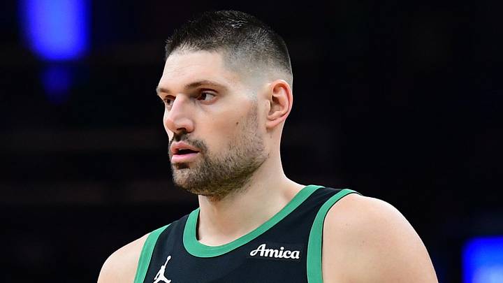 Boston Celtics center Nikola Vucevic (4). Boston Celtics center Nikola Vucevic (4).