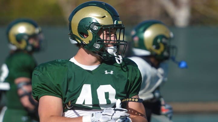 Colorado State football player Owen Long during practice on Tuesday, April 22, 2025. Colorado State football player Owen Long during practice on Tuesday, April 22, 2025.