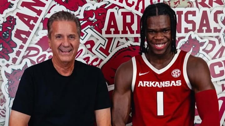Arkansas Razorbacks recruit Jordan Smith with coach John Calipari during weekend official visit in Fayetteville, Ark. Arkansas Razorbacks recruit Jordan Smith with coach John Calipari during weekend official visit in Fayetteville, Ark.