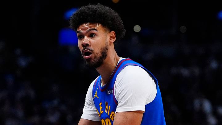 Mar 1, 2026; Denver, Colorado, USA; Denver Nuggets forward Cameron Johnson (23) reacts to a foul in the first quarter against the Minnesota Timberwolves at Ball Arena. Mandatory Credit: Ron Chenoy-Imagn Images Mar 1, 2026; Denver, Colorado, USA; Denver Nuggets forward Cameron Johnson (23) reacts to a foul in the first quarter against the Minnesota Timberwolves at Ball Arena. Mandatory Credit: Ron Chenoy-Imagn Images