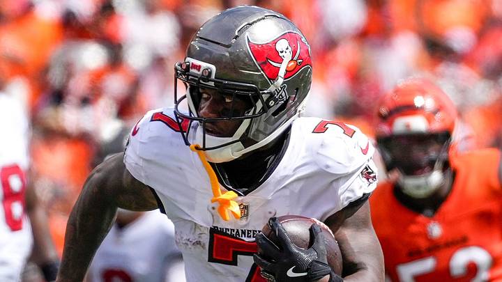 Tampa Bay Buccaneers running back Bucky Irving (7) breaks away on a run for a touchdown in the second quarter of the NFL Week 1 game between the Cincinnati Bengals and the Tampa Bay Buccaneers at Paycor Stadium in Cincinnati on Sunday, Sept. 13, 2026. Tampa Bay Buccaneers running back Bucky Irving (7) breaks away on a run for a touchdown in the second quarter of the NFL Week 1 game between the Cincinnati Bengals and the Tampa Bay Buccaneers at Paycor Stadium in Cincinnati on Sunday, Sept. 13, 2026.