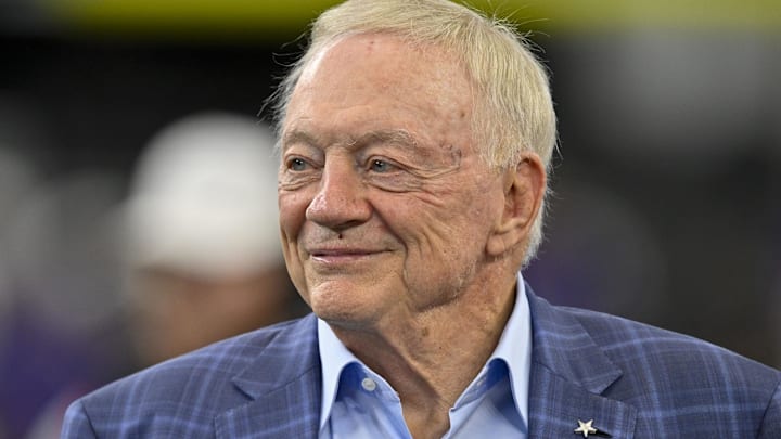 Dallas Cowboys owner Jerry Jones looks on before the game against the Baltimore Ravens.