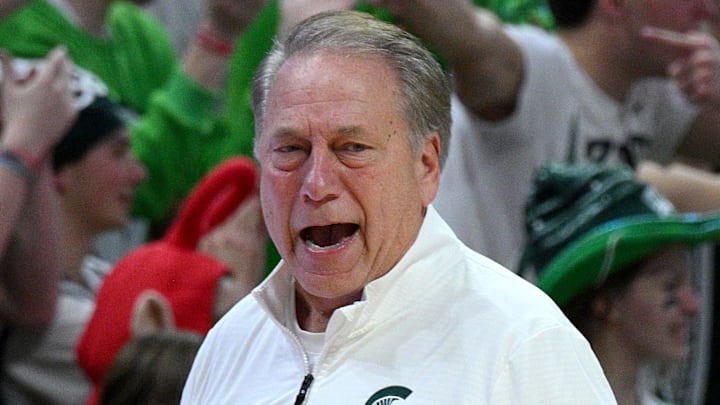 Dec 6, 2025; East Lansing, Michigan, USA; Michigan State Spartans head coach Tom Izzo stalks the sideline during the second half against the Duke Blue Devils at Jack Breslin Student Events Center. Mandatory Credit: Dale Young-Imagn Images Dec 6, 2025; East Lansing, Michigan, USA; Michigan State Spartans head coach Tom Izzo stalks the sideline during the second half against the Duke Blue Devils at Jack Breslin Student Events Center. Mandatory Credit: Dale Young-Imagn Images