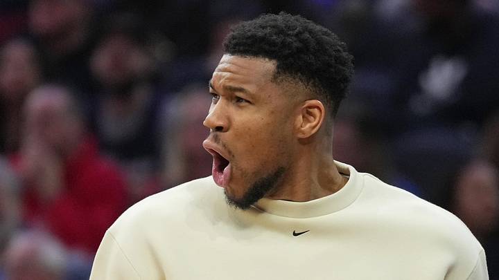 Apr 12, 2026; Philadelphia, Pennsylvania, USA; Milwaukee Bucks forward Giannis Antetokounmpo reacts during the game against the Philadelphia 76ers at Xfinity Mobile Arena. Mandatory Credit: Kyle Ross-Imagn Images Apr 12, 2026; Philadelphia, Pennsylvania, USA; Milwaukee Bucks forward Giannis Antetokounmpo reacts during the game against the Philadelphia 76ers at Xfinity Mobile Arena. Mandatory Credit: Kyle Ross-Imagn Images