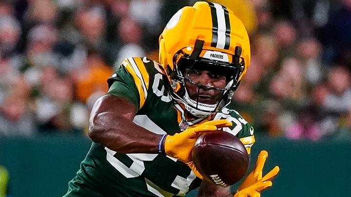 Green Bay Packers wide receiver Savion Williams (83) catches a pass against the Dallas Cowboys on Sunday.