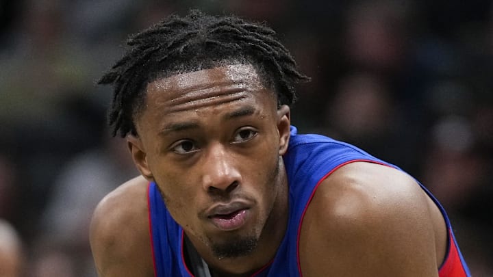 Nov 13, 2024; Milwaukee, Wisconsin, USA;  Detroit Pistons forward Ron Holland II (00): Jeff Hanisch-Imagn Images
