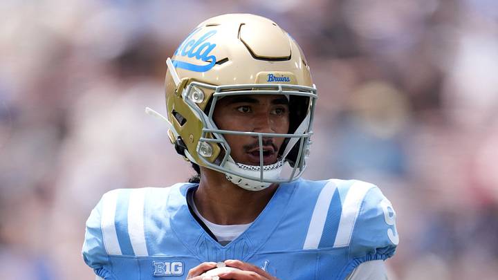 May 2, 2026; Pasadena, CA, USA; UCLA Bruins quarterback Nico Iamaleava (9) throws the ball during the spring game at Rose Bowl. Mandatory Credit: Kirby Lee-Imagn Images May 2, 2026; Pasadena, CA, USA; UCLA Bruins quarterback Nico Iamaleava (9) throws the ball during the spring game at Rose Bowl. Mandatory Credit: Kirby Lee-Imagn Images