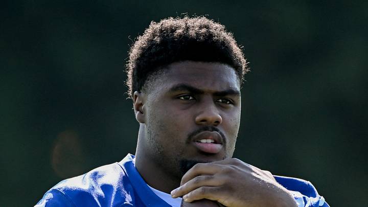 Indianapolis Colts linebacker CJ Allen participates in a drill