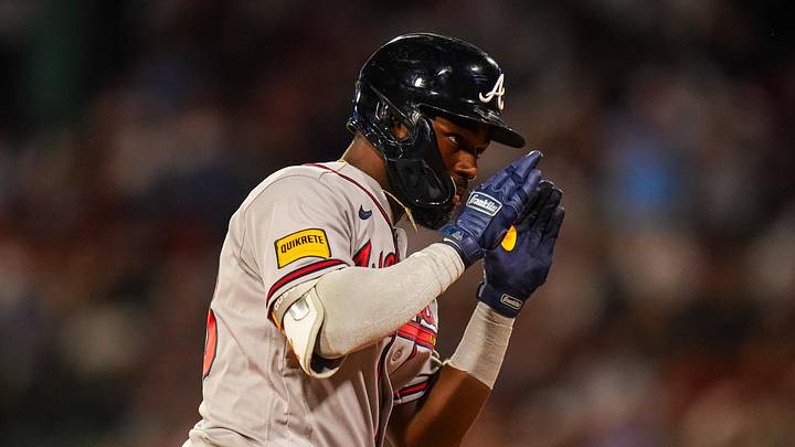 May 26, 2026; Boston, Massachusetts, USA; Atlanta Braves center fielder Michael Harris II (23) rounds the bases after hitting a two run home run against the Boston Red Sox in the eighth inning at Fenway Park. Mandatory Credit: David Butler II-Imagn Images