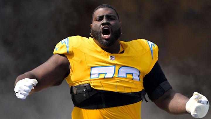Los Angeles Chargers guard Mekhi Becton Los Angeles Chargers guard Mekhi Becton