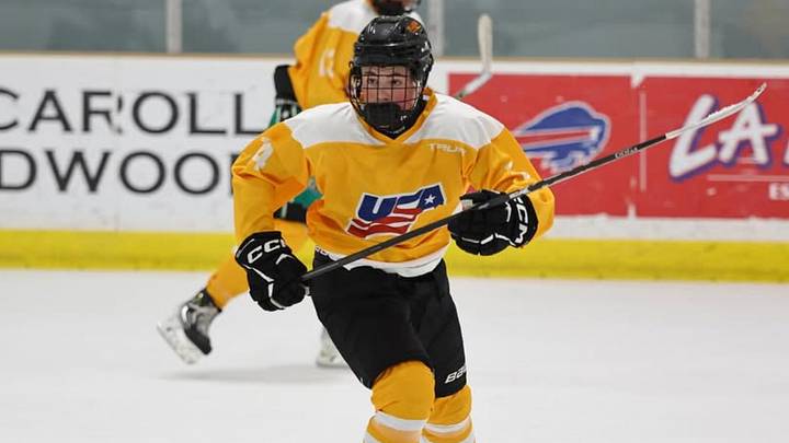Boston College men's hockey commit Sam Lee.  