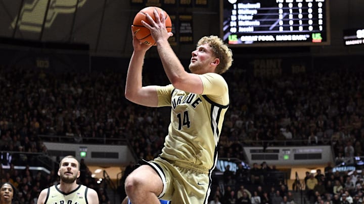 Purdue Boilermakers guard Jack Benter (14) shoots the ball Purdue Boilermakers guard Jack Benter (14) shoots the ball