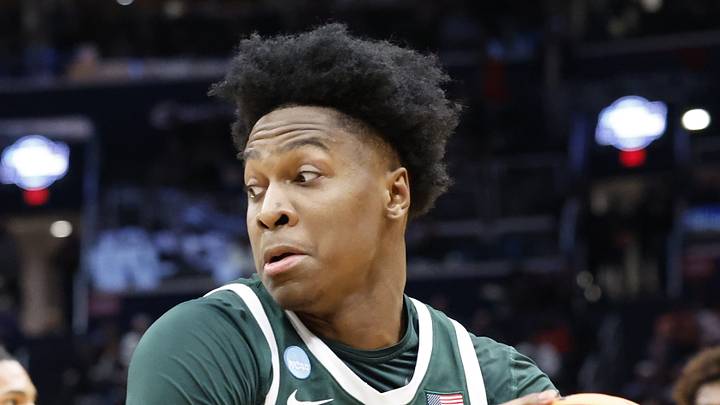 Michigan State's Cam Ward looks to score against UConn during the Sweet 16 of the NCAA Tournament at Capital One Arena on Friday, March 27, 2026. Michigan State's Cam Ward looks to score against UConn during the Sweet 16 of the NCAA Tournament at Capital One Arena on Friday, March 27, 2026.