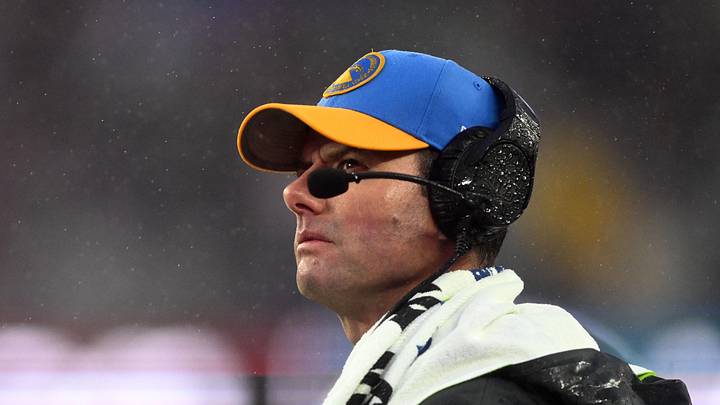 Dec 3, 2023; Foxborough, Massachusetts, USA; Los Angeles Chargers head coach Brandon Staley watches a play against the New England Patriots during the second half at Gillette Stadium. Mandatory Credit: Brian Fluharty-Imagn Images