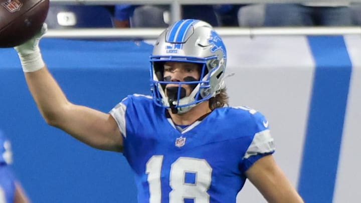 Detroit Lions wide receiver Isaac TeSlaa (18). Detroit Lions wide receiver Isaac TeSlaa (18).