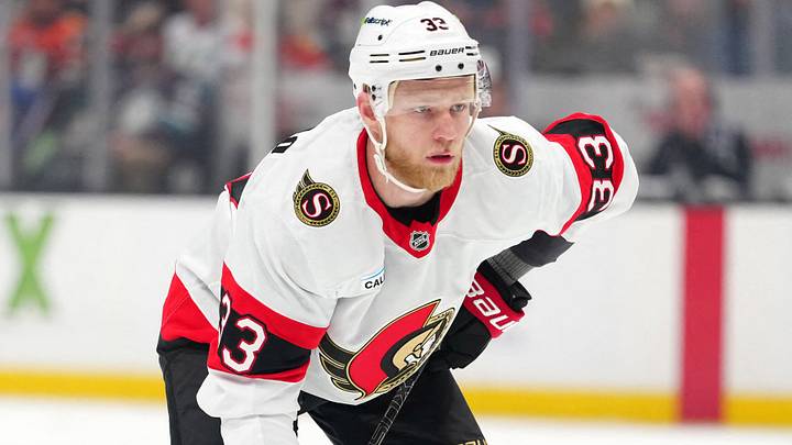 Nov 20, 2025; Anaheim, California, USA; Ottawa Senators defenseman Nikolas Matinpalo (33) against the Anaheim Ducks in the first period at Honda Center. Mandatory Credit: Kirby Lee-Imagn Images Nov 20, 2025; Anaheim, California, USA; Ottawa Senators defenseman Nikolas Matinpalo (33) against the Anaheim Ducks in the first period at Honda Center. Mandatory Credit: Kirby Lee-Imagn Images
