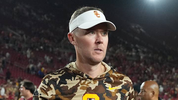 Sep 12, 2026; Los Angeles, California, USA; Southern California Trojans head coach Lincoln Riley reacts after the game against the Louisiana Ragin' Cajuns at United Airlines Field at Los Angeles Memorial Coliseum. Mandatory Credit: Kirby Lee-Imagn Images Sep 12, 2026; Los Angeles, California, USA; Southern California Trojans head coach Lincoln Riley reacts after the game against the Louisiana Ragin' Cajuns at United Airlines Field at Los Angeles Memorial Coliseum. Mandatory Credit: Kirby Lee-Imagn Images