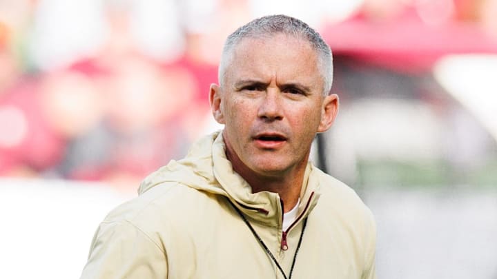 Aug 24, 2024; Dublin, IRL; Florida State University head coach Mike Norvell before the game against Georgia Tech at Aviva Stadium. Mandatory Credit: Tom Maher/INPHO via Imagn Images Aug 24, 2024; Dublin, IRL; Florida State University head coach Mike Norvell before the game against Georgia Tech at Aviva Stadium. Mandatory Credit: Tom Maher/INPHO via Imagn Images