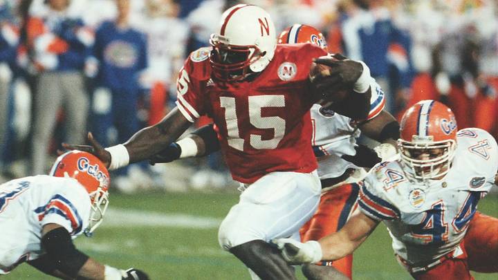 Tommie Frazier on the run vs. Florida in the 1996 Fiesta Bowl. Tommie Frazier on the run vs. Florida in the 1996 Fiesta Bowl.