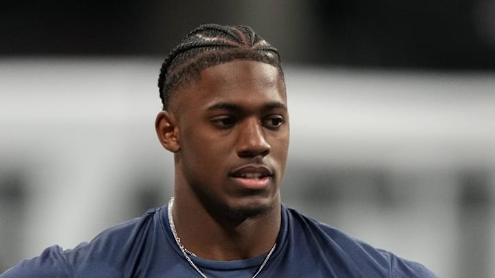 New Seattle Seahawks running back Jadarian Price watches practice