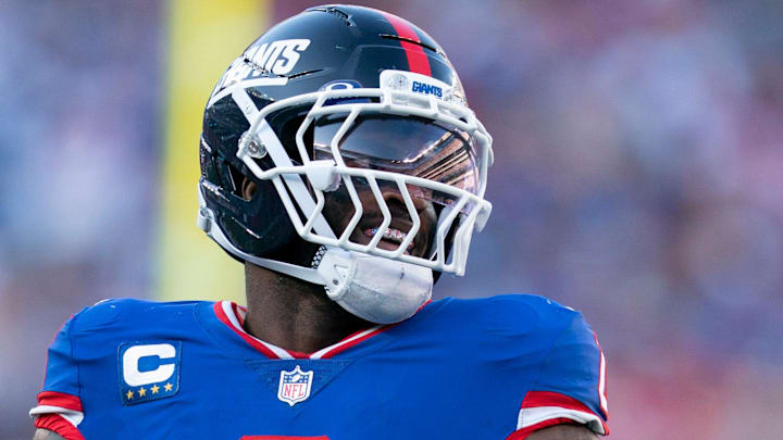 New York Giants linebacker Brian Burns is tied for the NFL lead in sacks. New York Giants linebacker Brian Burns is tied for the NFL lead in sacks.