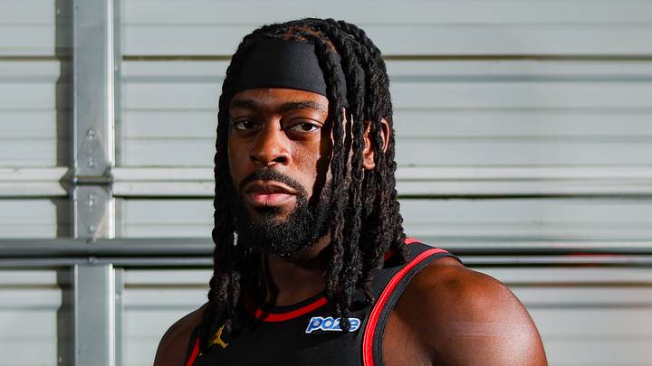 Atlanta Hawks guard Luguentz Dort (0) poses for a photo at media day on September 28, 2026.